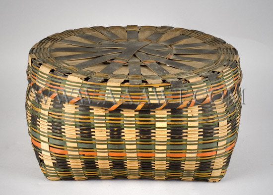 Native American
Splint Basket
Painted and dyed, entire view